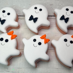 Fake Ghost Mini Cookies Set of 6  | Fake Halloween Mini Cookies | Ghost Vase Filler | Halloween Decor |Ghost Decor | Fake Ghost Cookies