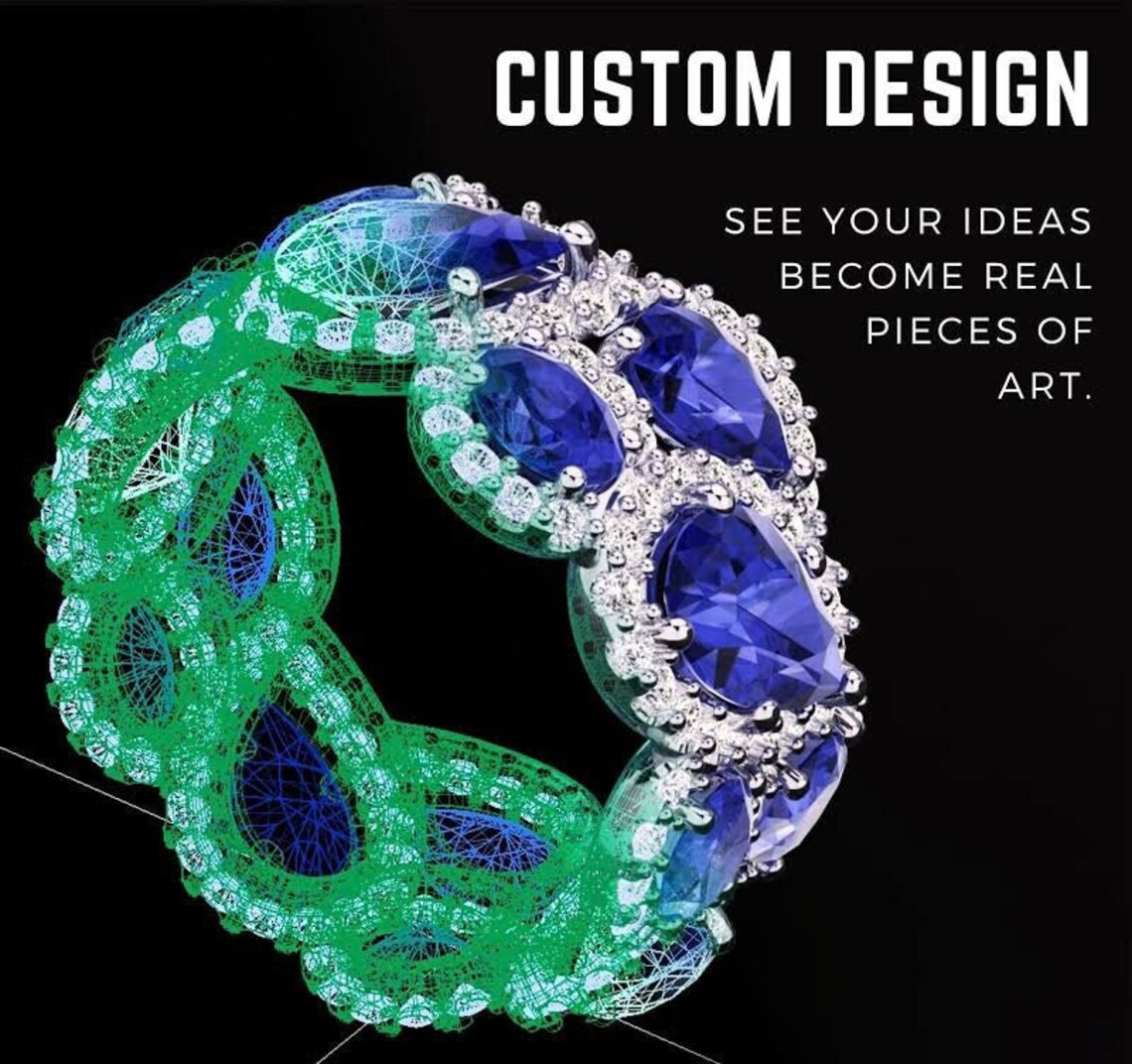 High-quality jewelry rendering example showing diamond ring