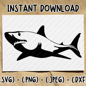 Shark svg, png, dxf, jpg, Shark Clipart, Digital Download, Shark Silhouette, Svg files for Cricut, Sea Animals Svg, Fish Svg, Shark Vector