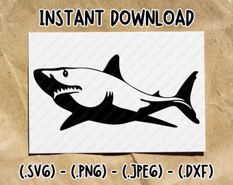 Shark svg, png, dxf, jpg, Shark Clipart, Digital Download, Shark Silhouette, Svg files for Cricut, Sea Animals Svg, Fish Svg, Shark Vector