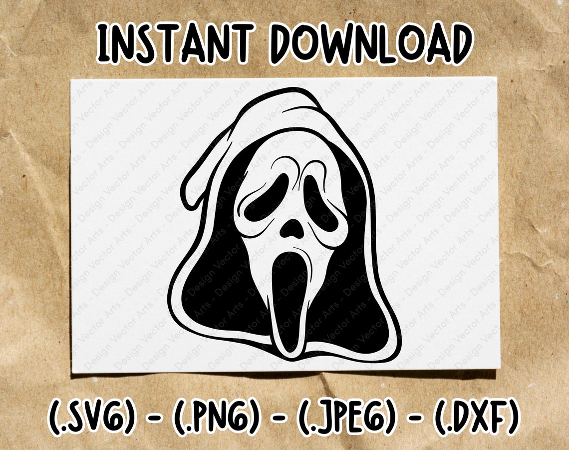 Scream Face PNG SVG DXF Jpg Clipart, Scream Movie, Skull Svg, Sticker
