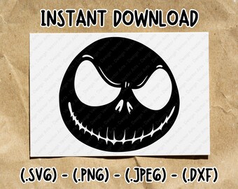 Jack Skellington svg, png, dxf, Halloween Jack Face Clipart vetorial, Jack svg, Jack e Sally svg, Sally svg, Halloween Clipart, Pesadelo