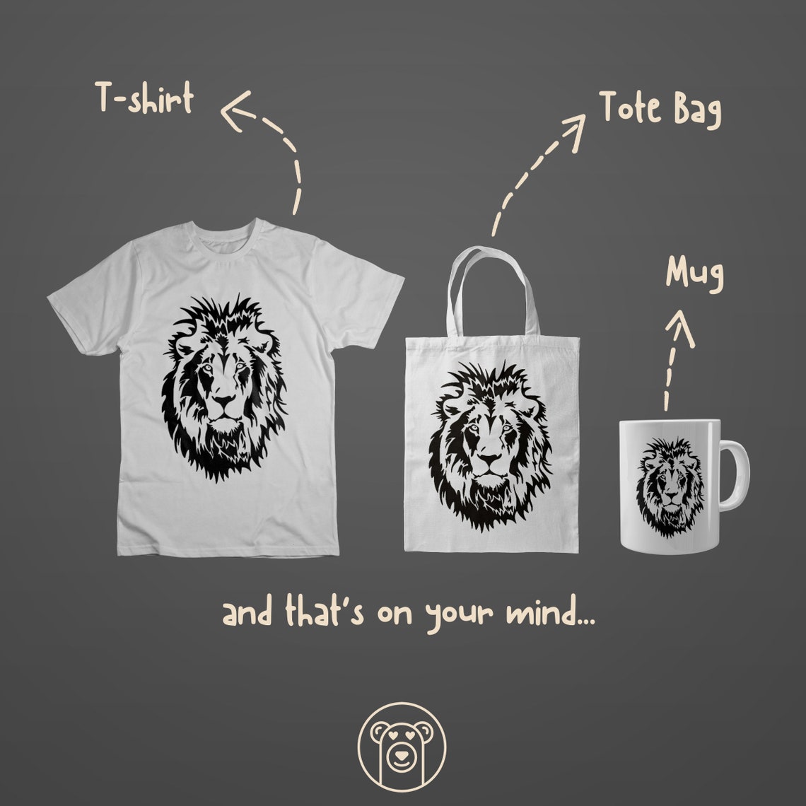 Lion Head Svg, Lion Svg, Lion Face Svg, Lion Silhouette, Lion Stencil