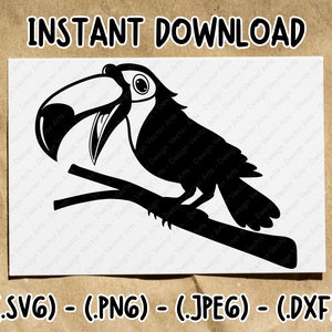 Toucan SVG, Toucan Clipart, Toucan Vector, Toucan PNG, Toucan Cricut, Toucan Cut File, Toucan Silhouette, Tropical Bird SVG, Dxf, Png, Jpg