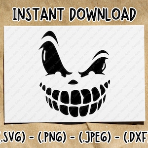 Scary Pumpkin Face SVG, Halloween Face SVG, Spooky Svg, Pumpkin Svg, Png, File For Cricut, Jack O Lantern SVG, Sublimation Designs Downloads