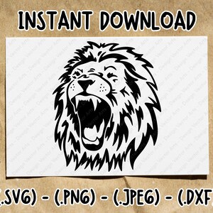 Lion Head Svg, Lion Svg, Lion Face Svg, Lion Silhouette, Lion Stencil, Lion Cricut File, Lion Sublimation, Lion Png Dxf Jpg, Safari Lion Svg
