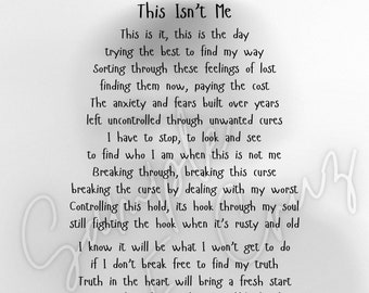 This Isn't Me Poem For Addiction Sobriety Quitting Self Reflection Healing Motivation Printable Poem **Digital Download**