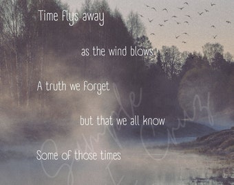 Time Flys Away Reminder Printable Poem **Digital Download**