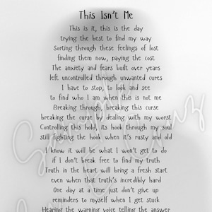 This Isn't Me Gedicht Für Sucht Nüchternheit Rauchen Entzug Selbstreflexion Heilung Motivation Druckbares Gedicht **Digitaler Download**