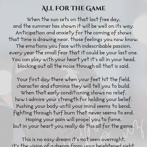 Todo para el juego Carta de oración de fútbol para los padres de su hijo Poema motivacional inspirador Arte imprimible **Descarga digital**