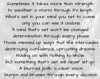 Motivational Inspirational Printable Poem, For Perseverance, Never Giving Up Through hard times *Instant Download**