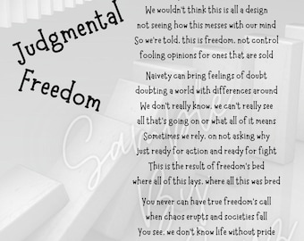 Judgmental Freedom Poem **Digital download**