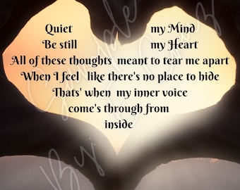 Inner Voice Calm Prayer Printable Poem **Digital Art**