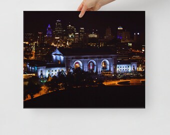Kansas City Union Station Night Light Canvas Art Print