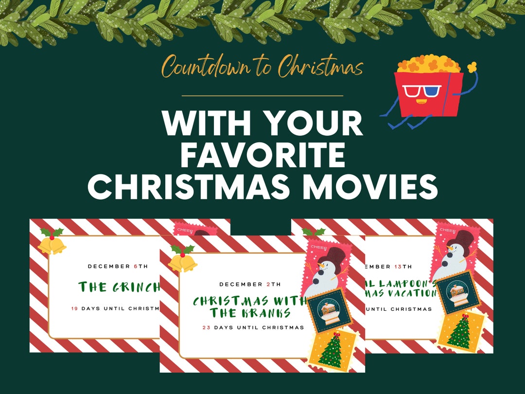 Christmas Movie Advent Calendar Printable Christmas Etsy Australia