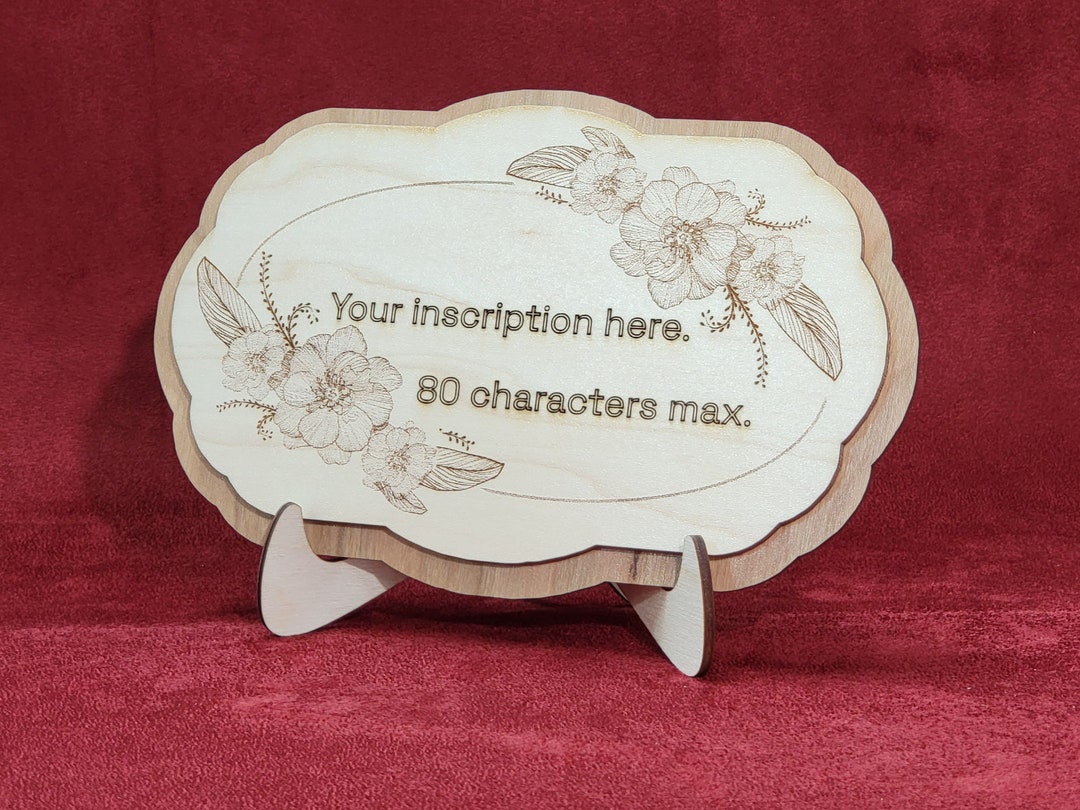 Personalized Custom Inscription Engraved Wood Tabletop Plaque - Etsy