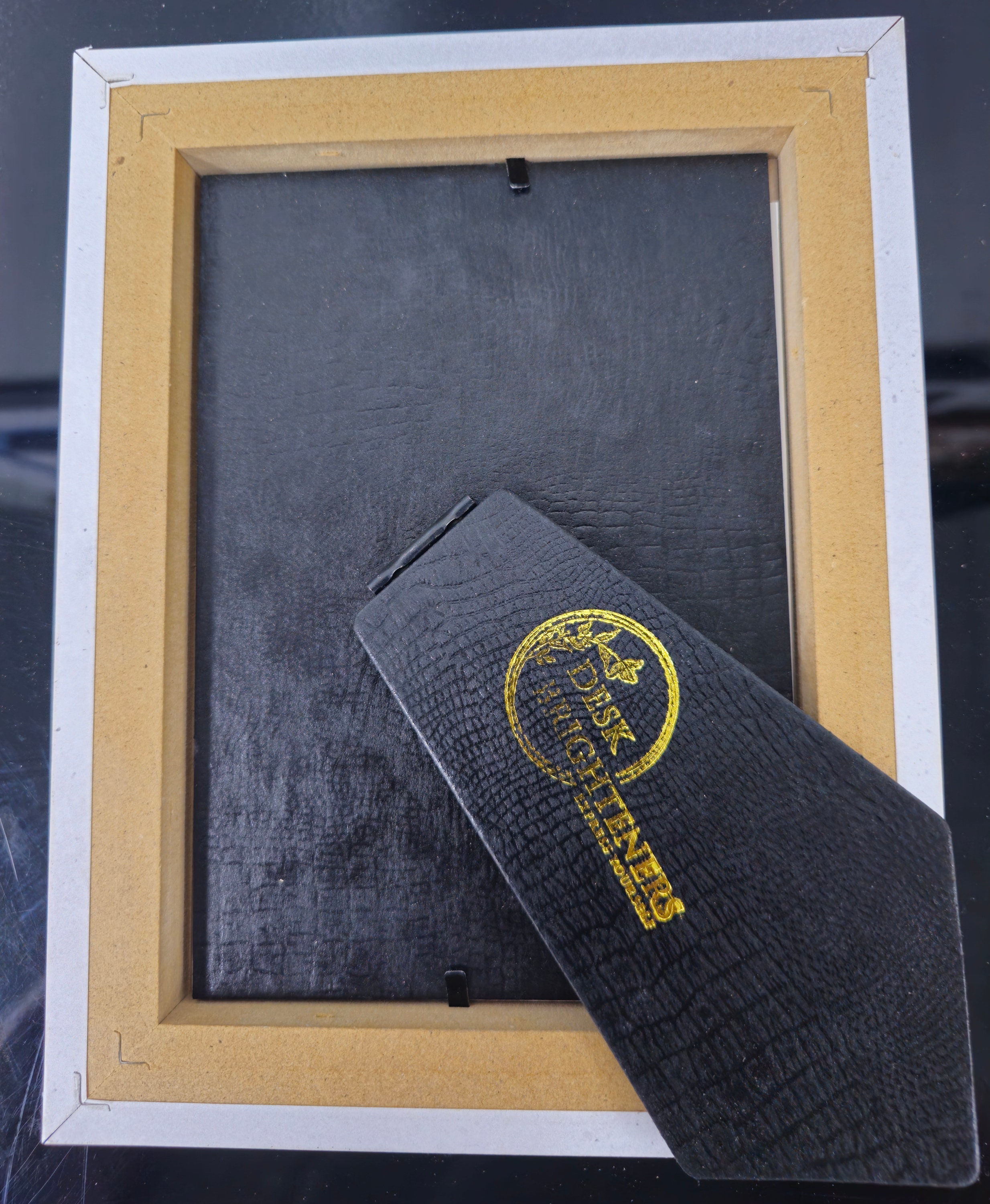 Custom made photo frames for 5x7 image includes alligator print easel
