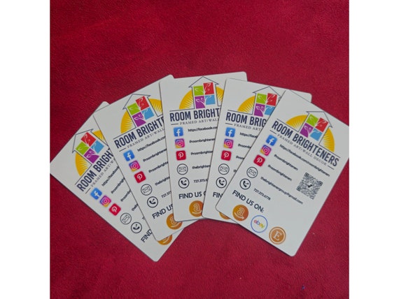 50 Sublimation Metal Business Cards High Definition - 4 Color Printed - High Quality - Design Service Included