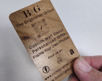 40 cartes de visite personnalisées en placage de bois haute définition gravées au laser de meilleure qualité - service de conception inclus