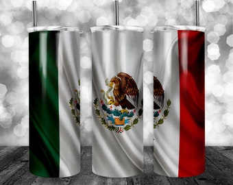 Mexican Flag Tumbler Design for 20oz Tumblers - Tumbler Wrap, Sublimation Design, Straight Can be used for Sublimation & More! Mexico Flag