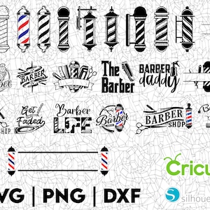 Barber SVG Design, PNG DXF, Great for T-Shirts, Hats, Stickers, Decals, Party Decorations, Scrapbooks and more, Vinyl Cutting File