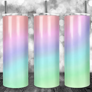 Design de copo Rainbow Ombre para copos de 20 onças, envoltório de copo, design de sublimação, pode ser usado para sublimação e design de copo mais colorido