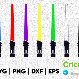 Lightsaber SVG Design, PNG DXF, Great for T-Shirts, Hats, Stickers, Decals, Decorations, Scrapbooks and more, Vinyl Cutting File