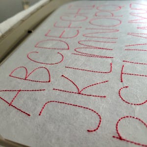 Line Stich Embroidery Letter Design Bundle A-Z, Alphabet DST, Embroidery Machine PES Files, 1.5in, Commercial Use.