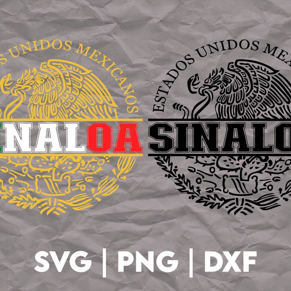 Sinaloa SVG Files, PNG DXF, Great for T-Shirts, Hats, Stickers, Decals, Party Decorations, Scrapbooks and more, Vinyl Cutting File, Mexico