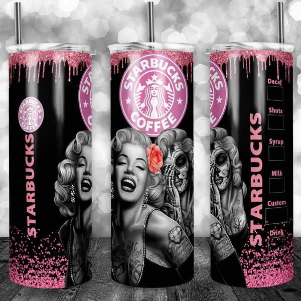 Marilyn Tumbler Design for 20oz Tumblers, Tumbler Wrap, Sublimation Design, Can be used for Sublimation & More! Celebrity Design