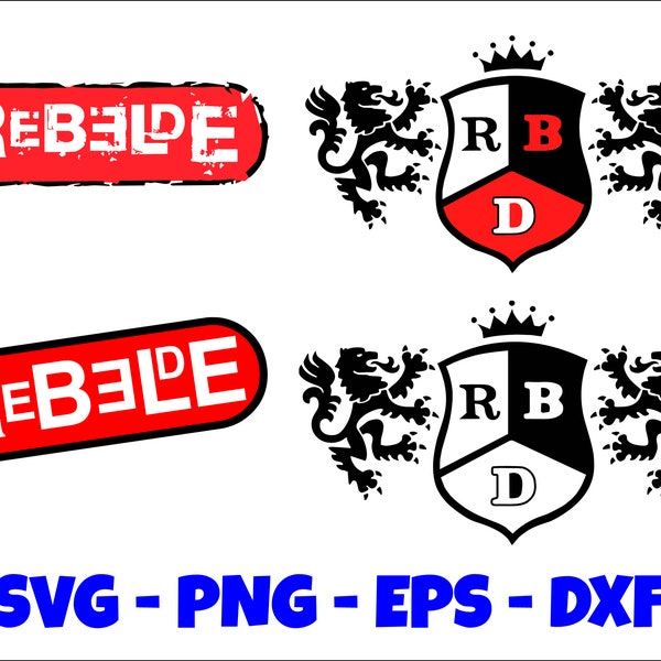 Rebelde SVG Design, PNG DXF, Great for T-Shirts, Hats, Stickers, Decals, Party Decorations, Scrapbooks and more, Vinyl Cutting File, Rbd Svg