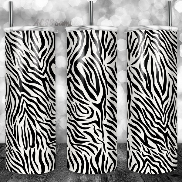 Zebra Pattern Tumbler Design for 20oz Tumblers, Tumbler Wrap, Sublimation Design, Can be used for Sublimation & More! Animal Print Design