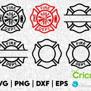 Design SVG do Corpo de Bombeiros, PNG DXF, ótimo para camisetas, chapéus, adesivos, decalques, decorações de festas, álbuns de recortes e muito mais, arquivo de corte de vinil
