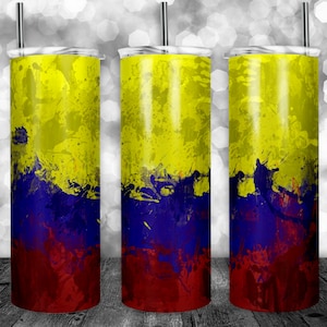 Colombia Flag Tumbler Design for 20oz Tumblers - Tumbler Wrap, Sublimation Design, Straight Can be used for Sublimation & More! World Flags
