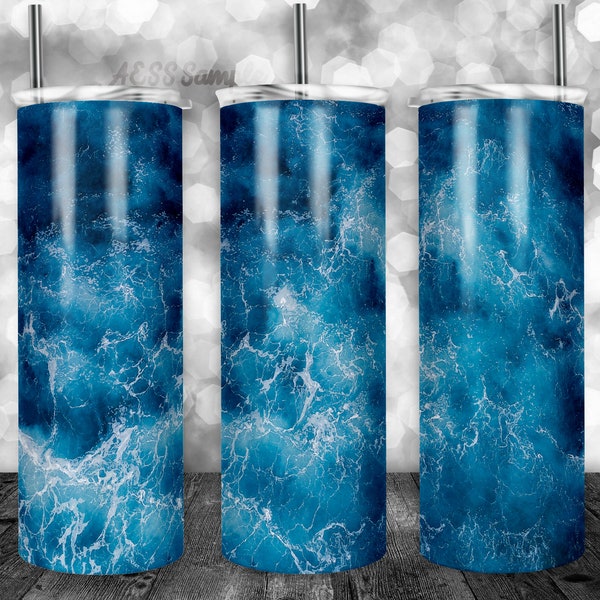Sea Waves Tumbler Design for 20oz Tumblers - Tumbler Wrap - Sublimation Design - Straight Can be used for Sublimation & More! Ocean Water