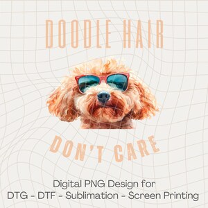 Digital PNG Design Golden Doodle, Dog Sublimation Graphic, Funny Animal Lover Clipart, DTG Print Files