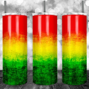 Diseño de vaso de bandera Rasta para vasos de 20 oz, envoltura de vaso, diseño de sublimación, se puede usar para sublimación y más. Diseño Marley