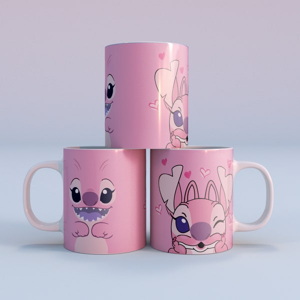 Stitch Mug Design, Mug Wraps - Tazze da 11 once - Disegni di sublimazione - Modello di tazza - Disegni di tazze - Tazze da caffè, Plantillas para taza de cafe