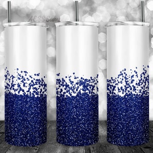 Royal Blue Glitter Tumbler Design voor 20oz Tumblers, Tumbler Wrap, Sublimation Design, kan worden gebruikt voor sublimatie & meer! Sparkle Png Ontwerp