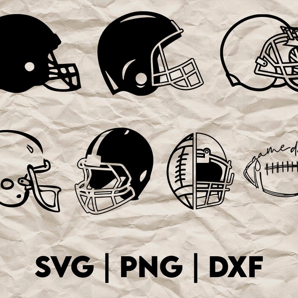 Football Helmet SVG Design, PNG DXF, Great for TShirts, Hats, Stickers, Decals, Party Decorations, Scrapbooks and more, Vinyl Cutting File