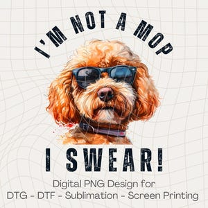 Digital PNG Design Golden Doodle, Dog Sublimation Graphic, Funny Animal Lover Clipart, DTG Print Files