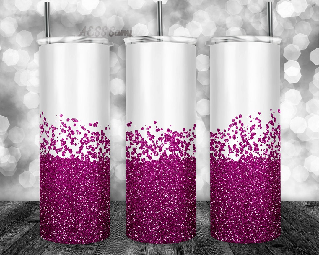 Hot Pink Glitter Tumbler Design for 20oz Tumblers, Tumbler Wrap