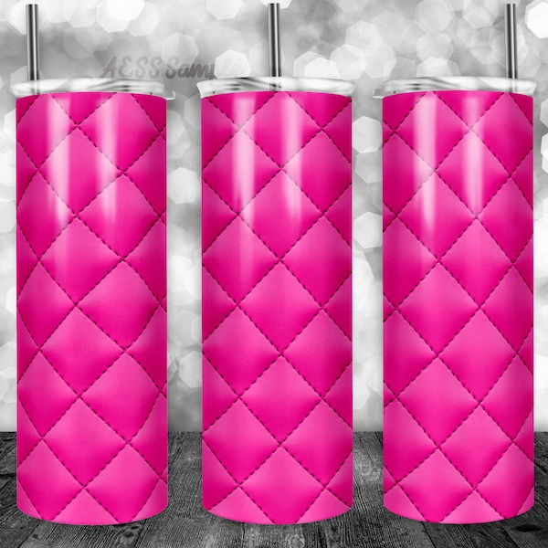 Hot Pink Leather Tumbler Design for 20oz Tumblers, Tumbler Wrap, Sublimation Design, Can be used for Sublimation & More! Tufted Upholstery