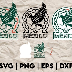 Diseño SVG de fútbol de México, PNG DXF, ideal para camisetas, gorras, calcomanías, decoraciones para fiestas, álbumes de recortes y más. Archivo de corte de vinilo.