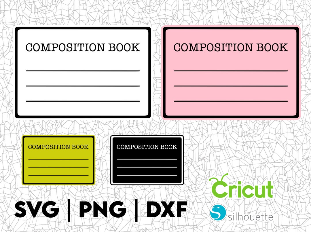 Composition Book SVG Design PNG DXF Great for T-shirts - Etsy