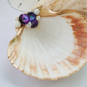 Decoupage Trinket/Jewelry Dish, Shell Art Jewelry Dish, Scallop Shell Decor,  Scallop Shell Jewelry Dish, SeaShell Dish, Coastal decor