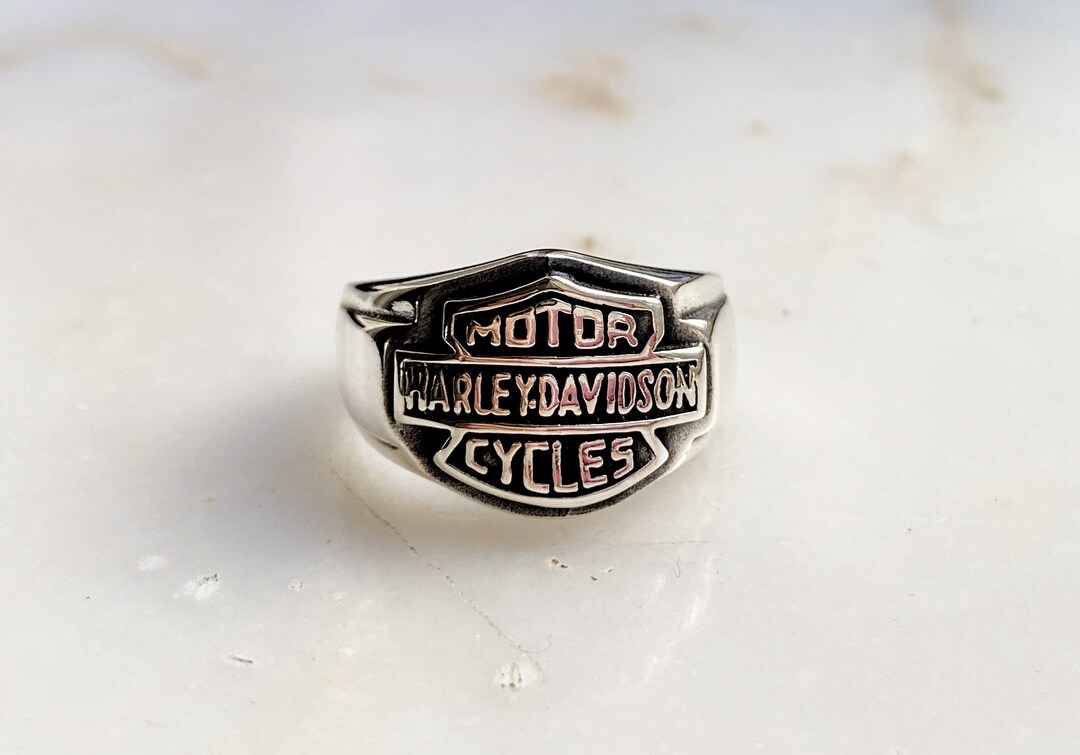 Bague Réglable Argentée Style Harley | Acier Inoxydable | Vintage Rétro | Cadeau Couple Anniversaire