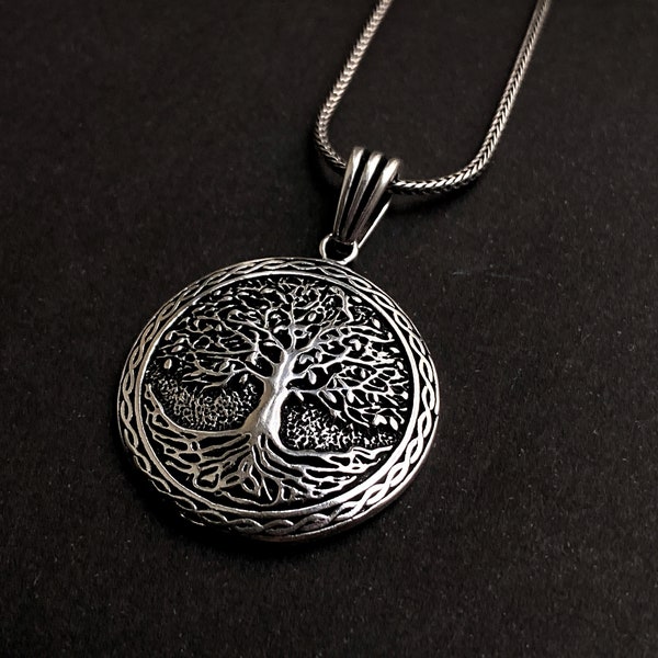 Collier arbre de vie, pendentif arbre de vie en argent, collier en argent Yggdrasil, pendentif Yggdrasil, mythologie nordique, cadeau pour homme femme