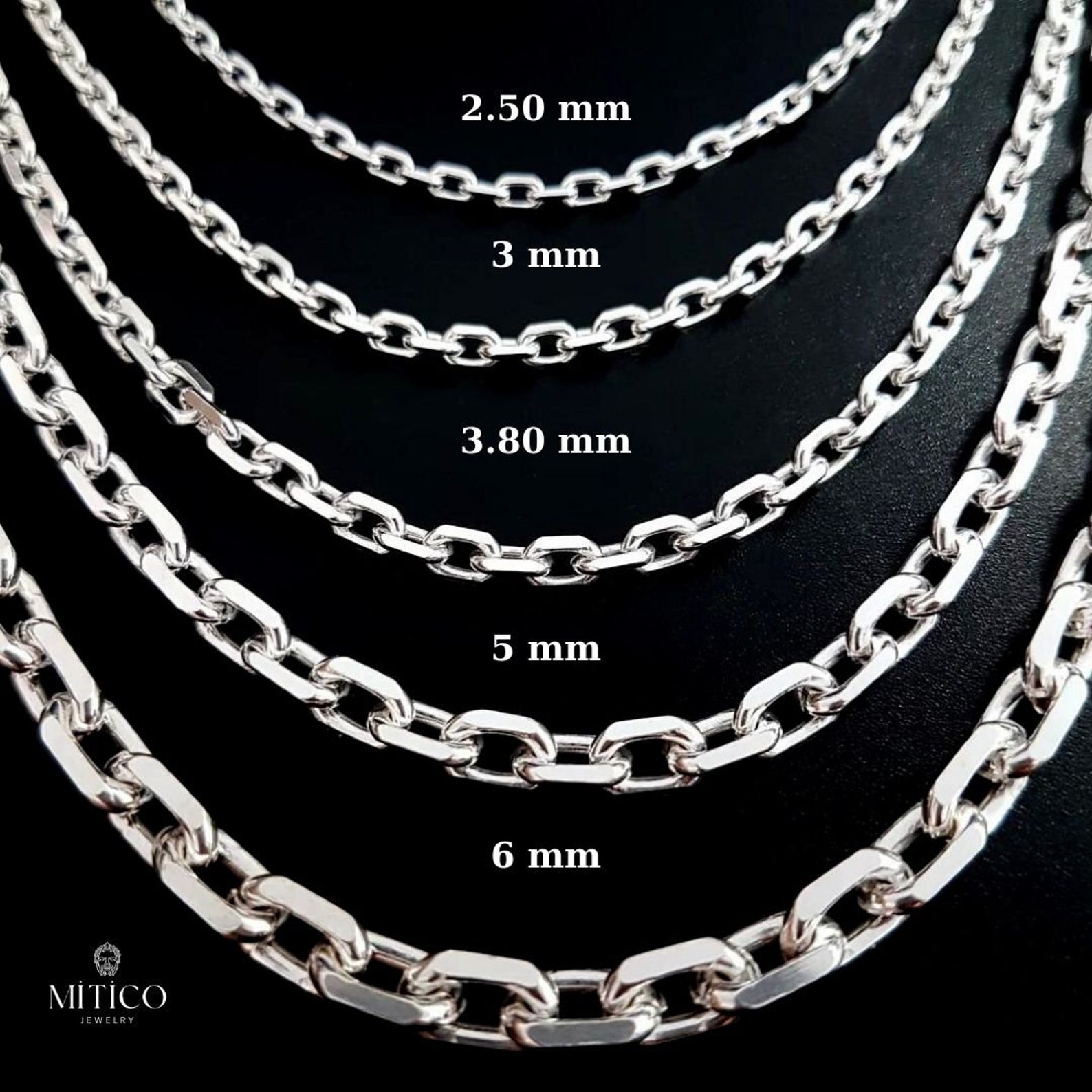 Italian Anchor Chain Necklace Silver Men Chain Necklace Etsy