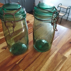 L'Ideale Einmachglas aus grünem Glas